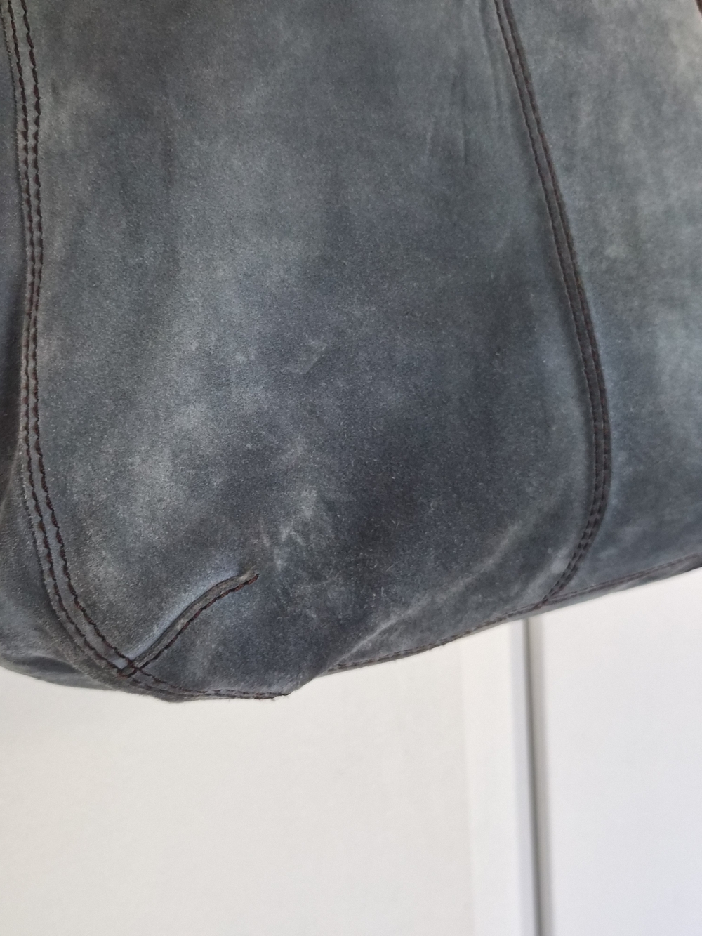 Lucky Brand Two-Tone Braided Handle Suede Shoulder Bag - Blue & Brown - Picture 4 of 11